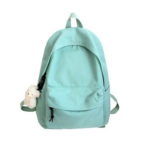 Canvas Backpack Women'S Solid School Bag