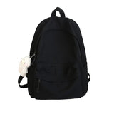 Canvas Backpack Women'S Solid School Bag