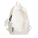 Canvas Backpack Women'S Solid School Bag