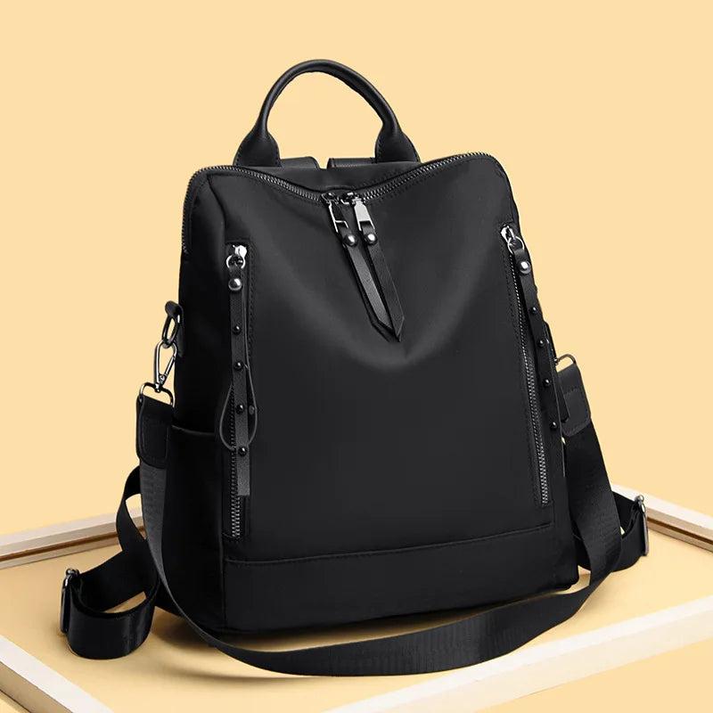 Women's Solid Backpack for Travel and Outdoor Activities