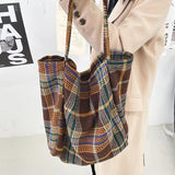 Women's Large Capacity Vintage Handbag Shoulder Tote Daily Bag