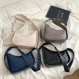 Croc Pattern Shoulder Bag for Women