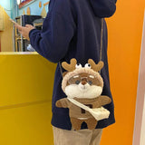 Plush Woven Tote Bag Bear Girl Messenger Bag Ladies Shoulder Bag