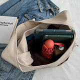 Canvas Bucket Bag For Women Large Capacity Shoulder Pack All-Match Handbag