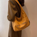 Canvas Bucket Bag For Women Large Capacity Shoulder Pack All-Match Handbag