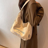 Canvas Bucket Bag For Women Large Capacity Shoulder Pack All-Match Handbag
