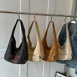 Canvas Bucket Bag For Women Large Capacity Shoulder Pack All-Match Handbag