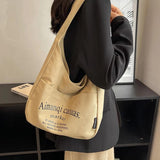 Canvas Bucket Bag For Women Large Capacity Shoulder Pack All-Match Handbag