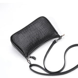 Crocodile Pattern Leather Women's Shoulder Bag Zipper Handbag