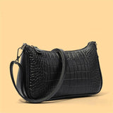 Crocodile Pattern Leather Women's Shoulder Bag Zipper Handbag