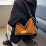 Canvas Letter Printing Women's One-Shoulder Handbag