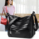 Women Large Capacity Shoulder Crossbody Bags High Leather Sac