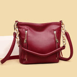 Leather Crossbody Bag Bucket Chains Shoulder Bag Purses Handbags Small Handbag