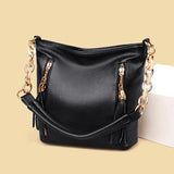 Leather Crossbody Bag Bucket Chains Shoulder Bag Purses Handbags Small Handbag