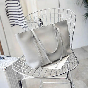 Solid Minimalist Tote Bag for Women E287
