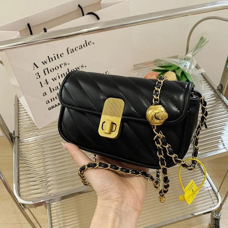 Small Crossbody Bag Chains Strap Mini Women Shoulder Bag Sheepskin Leather Purse