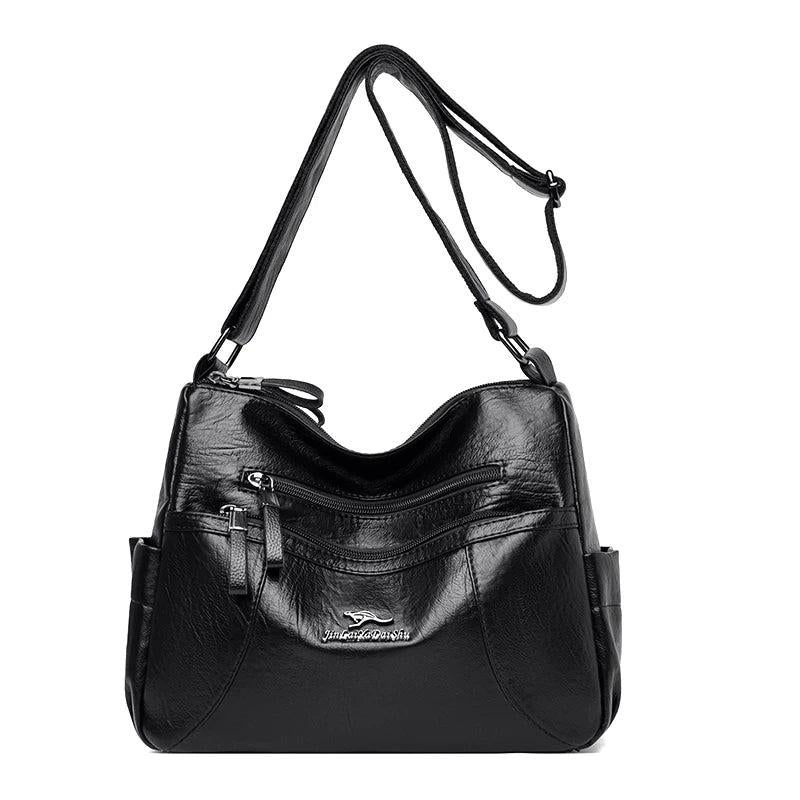 Classic Leather Crossbody Bag Female Messenger Bags Small Size Purse