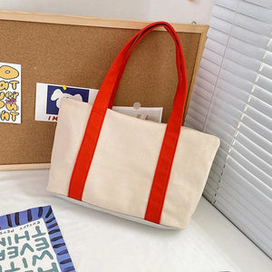 Canvas Tote Bag Large Capacity for College Student