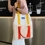 Canvas Tote Bag Large Capacity for College Student