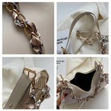 Women's Chain Silk Scarf Shoulder Bag