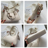Women's Chain Silk Scarf Shoulder Bag