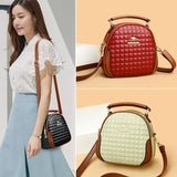 Small Plaid Crossbody Bag Soft Leather Purse Handbag Women