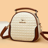 Small Plaid Crossbody Bag Soft Leather Purse Handbag Women