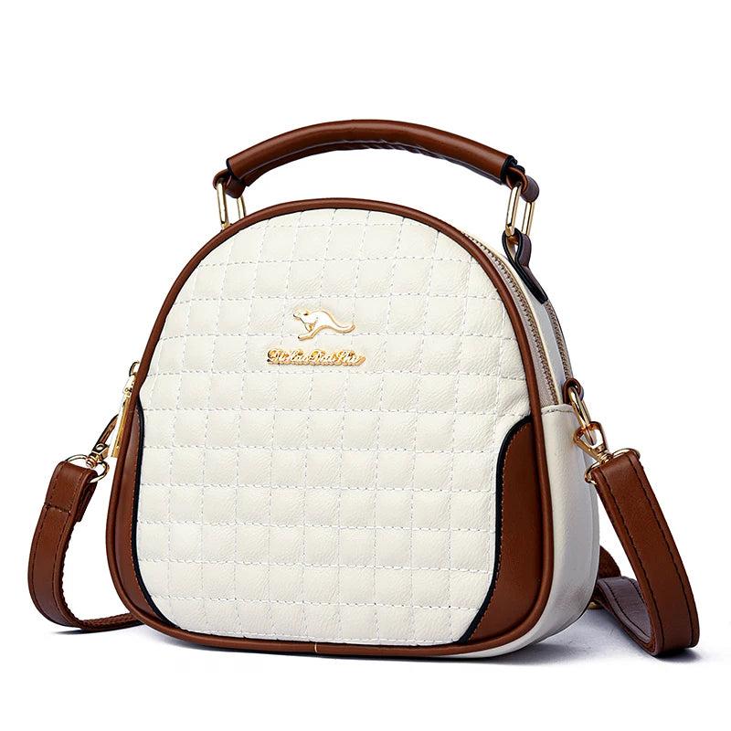 Small Plaid Crossbody Bag Soft Leather Purse Handbag Women