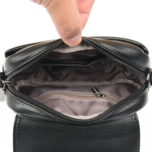 Women's High Split Leather Flap Crossbody Shoulder Bag