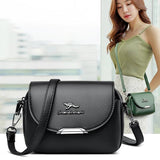 Women's High Split Leather Flap Crossbody Shoulder Bag