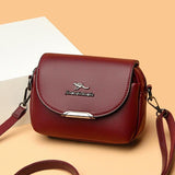 Women's High Split Leather Flap Crossbody Shoulder Bag