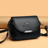 Women's High Split Leather Flap Crossbody Shoulder Bag