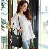 Embroidered Tassel Totes Women's Handbag PU Leather Square Shoulder Bag