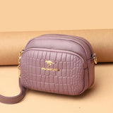 Crocodile Pattern Small Round Bag Western Style Female Shoulder Bag