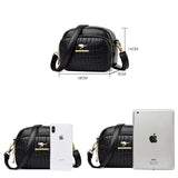 Crocodile Pattern Small Round Bag Western Style Female Shoulder Bag