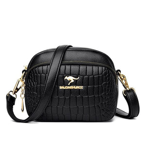 Crocodile Pattern Small Round Bag Western Style Female Shoulder Bag