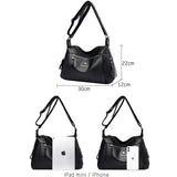 Casual Many Pockets High PU Leather Women Shoulder Bags Handbags Women Crossbody