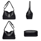Casual Many Pockets High PU Leather Women Shoulder Bags Handbags Women Crossbody