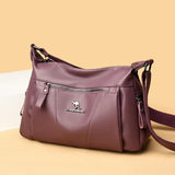 Casual Many Pockets High PU Leather Women Shoulder Bags Handbags Women Crossbody