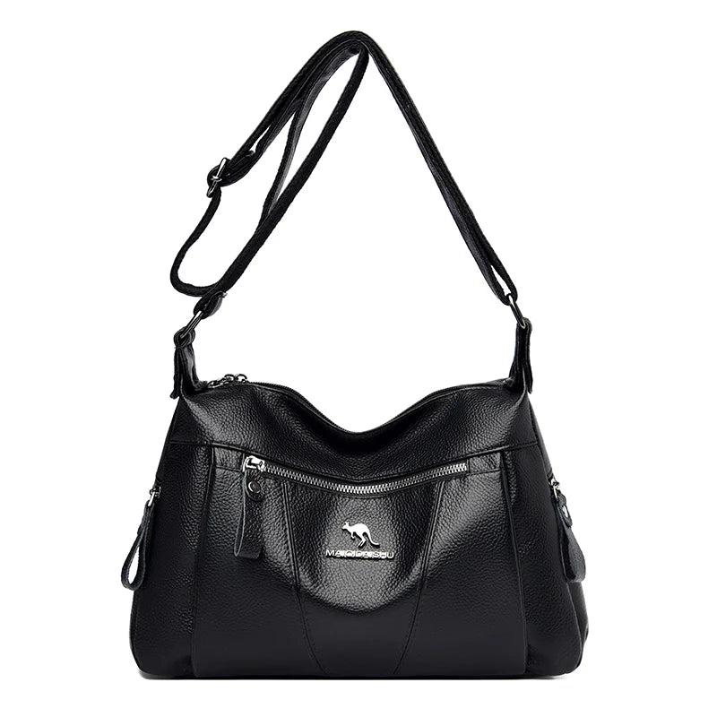 Casual Many Pockets High PU Leather Women Shoulder Bags Handbags Women Crossbody