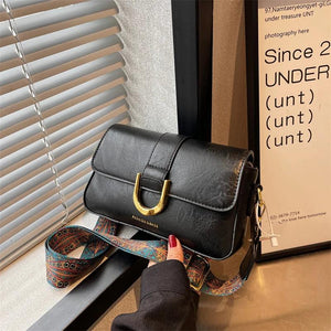 Vintage PU Leather Crossbody Bags for Women - Retro Shoulder Messenger Bag