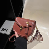 Small Crossbody Bag Women Shoulder Handbag PU Leather Saddle Purse