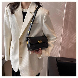 Retro Lock Crossbody Bag Small Square Messenger Bag