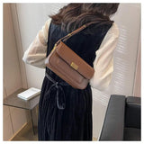 Retro Lock Crossbody Bag Small Square Messenger Bag