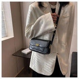 Retro Lock Crossbody Bag Small Square Messenger Bag