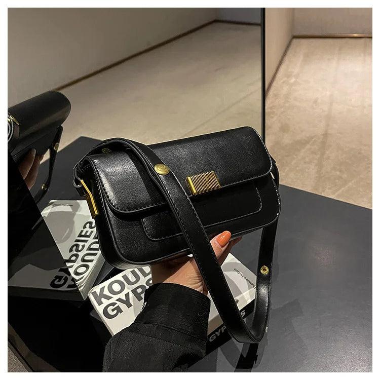 Retro Lock Crossbody Bag Small Square Messenger Bag