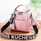 Square Versatile Letter Strape PU Leather Ladies Handbag