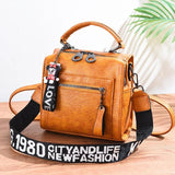 Square Versatile Letter Strape PU Leather Ladies Handbag
