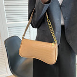 Crocodile Pattern Shoulder Bag Chain Handbags Purse Women Small Crossbody Bag