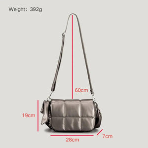Winter Shoulder Crossbody Bag for Women Flap Tote Padded Handbag